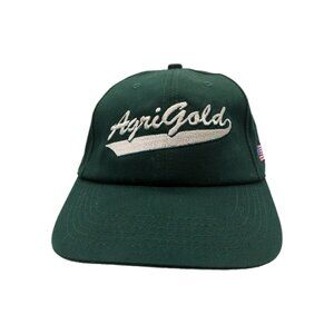 Agrigold AG Hat Green White Baseball Cap K Products Embroidered Buckle Strap